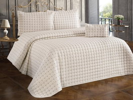 L'essentiel linge de maison Juego de colcha doble Yıldız - Cream
